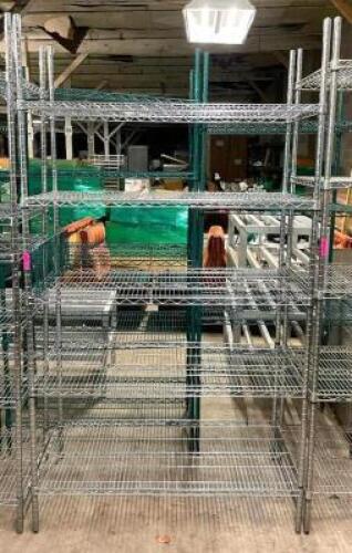 DESCRIPTION: 5-TIER WIRE METAL SHELVING UNIT SIZE: 48"X24"X86" QTY: 1