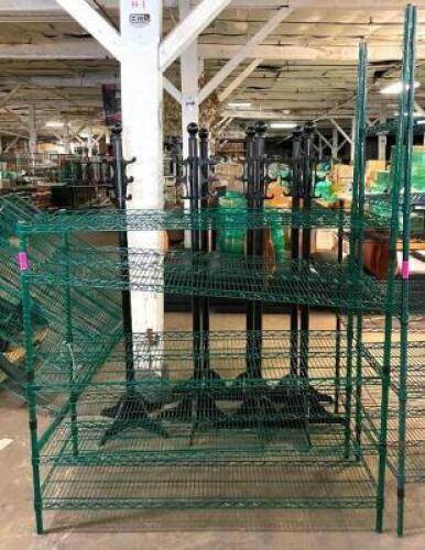 DESCRIPTION: 5-TIER WIRE METAL SHELVING UNIT SIZE: 60"X24"X86" QTY: 1