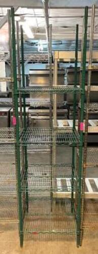 DESCRIPTION: 4-TIER WIRE METAL SHELVING UNIT SIZE: 24"X24"X86" QTY: 1