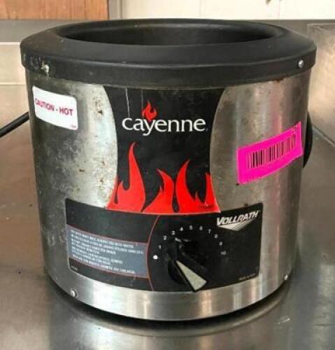DESCRIPTION: CAYENNE 4 QT. WARMER BRAND/MODEL: VOLLRATH SS-4 QTY: 1