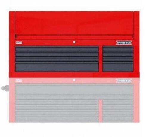 DESCRIPTION: (1) TOP CHEST BRAND/MODEL: PROTO/JSTV5528CD08RG INFORMATION: GLOSS RED/TOTAL LOAD CAPACITY: 1,250 LB/TOTAL STORAGE CAPACITY: 18,552 CU-IN