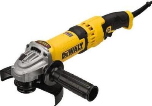 DESCRIPTION: (1) ANGLE GRINDER BRAND/MODEL: DEWALT/DWE43116 INFORMATION: CORDED/9,000 RPM RETAIL$: 207.37 SIZE: 5/8-11 SPINDLE SIZE QTY: 1