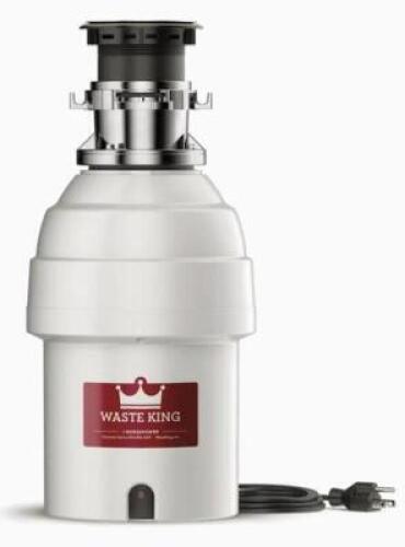 DESCRIPTION: (1) GARBAGE DISPOSAL BRAND/MODEL: WASTE KING/L-8000 INFORMATION: NOISE INSULATION/GRINDING SPEED: 2800 RPM RETAIL$: 140.16 SIZE: 16"H X 8