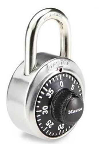 DESCRIPTION: (9) COMBINATION PADLOCKS BRAND/MODEL: MASTER LOCK/1525STK INFORMATION: SILVER & BLACK/WITH KEY CONTROL RETAIL$: 10.19 EACH SIZE: 1-7/8"BO