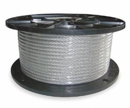 DESCRIPTION: (1) COATED CABLE BRAND/MODEL: DAYTON/2VJR2 INFORMATION: STAINLESS STEEL/COATED/WORKING LOAD LIMIT: 96 LB RETAIL$: 219.47 SIZE: 96 LBS X 3