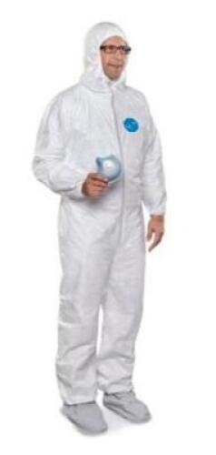 DESCRIPTION: (1) PACK OF (25) COVERALL BRAND/MODEL: TYVEK/201 INFORMATION: WITH HOOD/ELASTIC WRIST & ANKLE RETAIL$: 84.50 PER PK OF 25 SIZE: MEDIUM QT