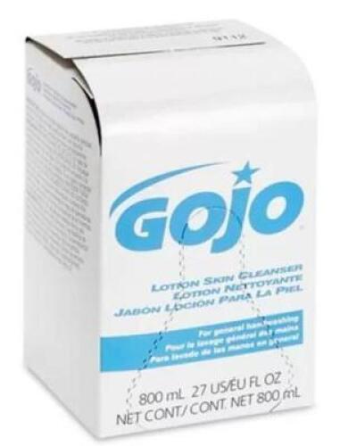 DESCRIPTION: (4) LOTION HAND SOAP REFILL BRAND/MODEL: GOJO #17278 RETAIL$: $12.00 EA SIZE: 800 ML QTY: 4