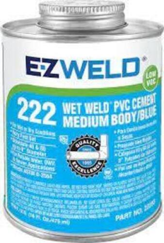 DESCRIPTION: (4) WET WELD PVC CEMENT BRAND/MODEL: EZ WELD 222 RETAIL$: $7.81 EA SIZE: 8 OZ QTY: 4