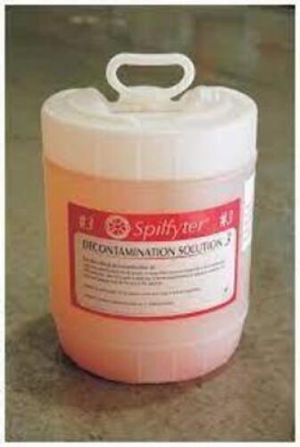 DESCRIPTION: (1) DECONTAMINATION SOLUTION BRAND/MODEL: SPILFYTER #680044 RETAIL$: 129.42 SIZE: 5 GALLON QTY: 1