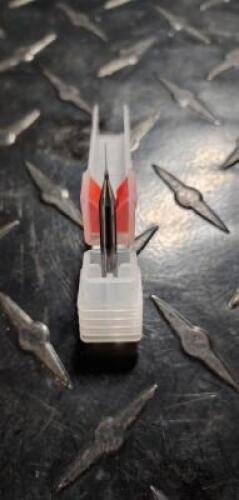DESCRIPTION: (10) CARBIDE MICRO-DRILL BITS BRAND/MODEL: KYOCERA 105-0079.150 RETAIL$: $ 15.81 EA SIZE: 0.0079" CUT DIA,1/8" SHANK, .150 LOC QTY: 10