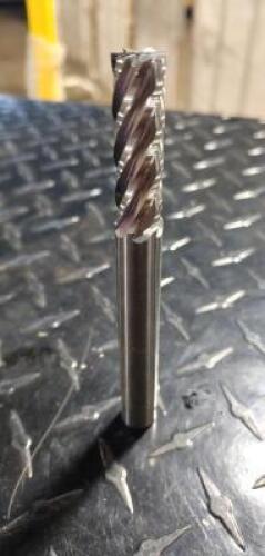 DESCRIPTION: (3) SOLID CARBIDE 6 FLUTE SQ. END MILL BRAND/MODEL: ASG-MSC/T11737-02 RETAIL$: $ 79.87 EA SIZE: 1-11/32" CUT DEPTH, 1/2" SHANK QTY: 3
