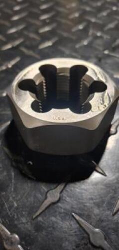 DESCRIPTION: (1) CARBON STEEL HEX RETHREADING DIE BRAND/MODEL: IRWIN HANSON RETAIL$: $ 110.57 EACH SIZE: 1-1/4"-12 UNF 2-3/16" HEX QTY: 1