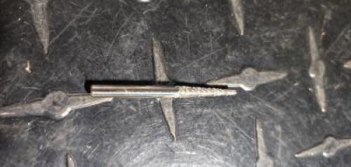 DESCRIPTION: (1) CARBIDE SINGLE CUT CONE BURR BRAND/MODEL: ATRAX 85283745 RETAIL$: 11.86 SIZE: 1/8" DIA QTY: 1