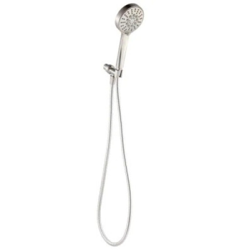 MODERN 6-SPRAY SINGLE WALL MOUNT HANDHELD ADJUSTABLE SHOWER HEAD IN BRUSHED NICKEL