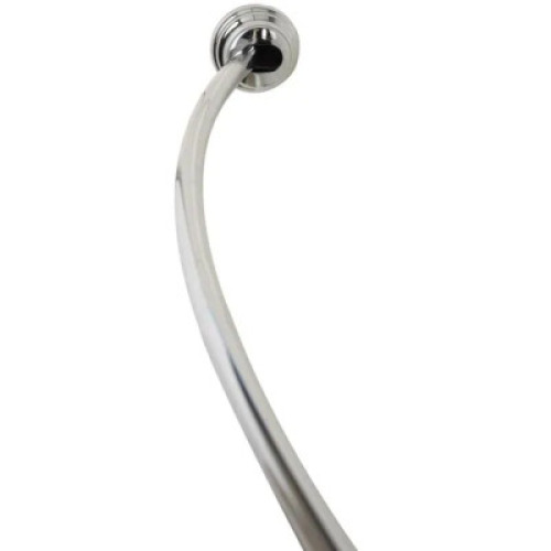 NEVERRUST 50" TO 72" ALUMINUM DUAL MOUNT CURVED SHOWER ROD IN BRUSHED NICKEL