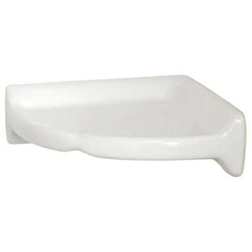 RESTORE 8.5" CERAMIC WALL MOUNTED CORNER SHOWER SHELF TILE IN WHITE