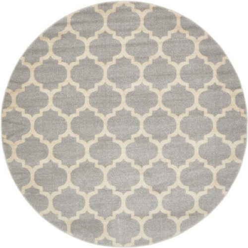 TRELLIS PHILADELPHIA LIGHT GRAY/BEIGE ROUND RUG