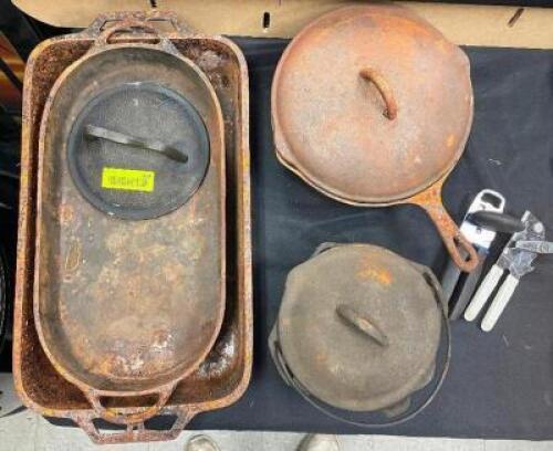 SMALL GROUP OF CAST IRON PANS