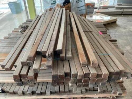 DESCRIPTION: (1) PALLET OF 1" X 1" X 48" PINE BOARDS. SIZE: 1" X 1" X 48" LOCATION: BUILDING #2 THIS LOT IS: ONE MONEY QTY: 1
