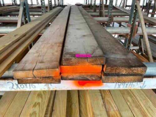 DESCRIPTION: CONTENTS OF BIN - (7) PIECES OF PINE BOARDS. 16' LONG LOCATION: A SIDE THIS LOT IS: ONE MONEY QTY: 1