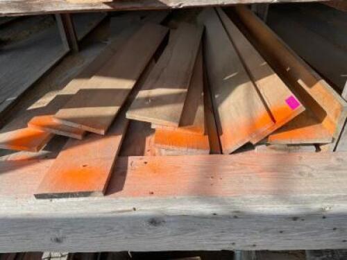 DESCRIPTION: CONTENT OF BIN -ASSORTED PINE BOARDS. LOCATION: BUILDING #3 TOP THIS LOT IS: ONE MONEY QTY: 1