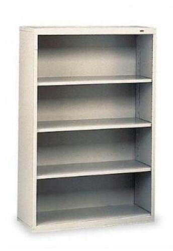DESCRIPTION: (1) STATIONARY BOOKCASE BRAND/MODEL: TENNSCO/B-53LG INFORMATION: LIGHT GRAY/4-SHELVES RETAIL$: 353.63 SIZE: 34-1/2" X 13-1/2" X 52" QTY: