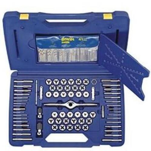DESCRIPTION: (1) METRIC PLUG TAP & HEX DIE SET BRAND/MODEL: IRWIN/1813817 INFORMATION: 1116-PIECES/BLUE RETAIL$: 563.28 QTY: 1