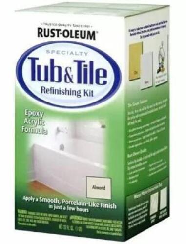 DESCRIPTION: (4) TUB & TILE REFINISHING KIT BRAND/MODEL: RUST-OLEUM/7861519 INFORMATION: ALMOND/COVERS UP TO 110 SQ-FT/CORROSION-RESISTANT RETAIL$: 33