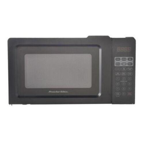 DESCRIPTION: (1) DIGITAL MICROWAVE OVEN BRAND/MODEL: PROCTOR SILEX/PS-P70T20AL-V1B INFORMATION: BLACK/CAPACITY: 0.7 CU-FT RETAIL$: 49.98 SIZE: 17.57"L