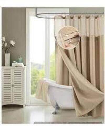 DESCRIPTION: (1) SHOWER CURTAIN WITH DETACHABLE LINER BRAND/MODEL: SPA 251 INFORMATION: MOCHA RETAIL$: $20.00 EA SIZE: 72X72 QTY: 1