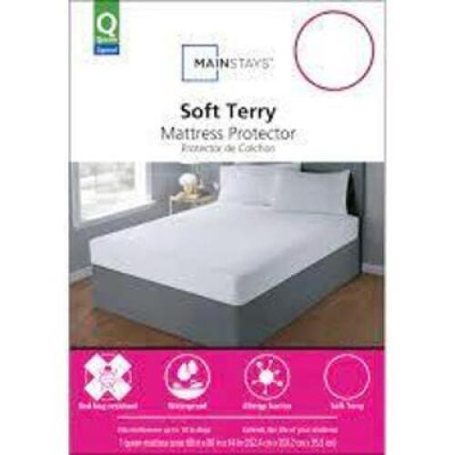DESCRIPTION: (1) MATTRESS PROTECTOR BRAND/MODEL: MAINSTAYS INFORMATION: WHITE RETAIL$: 30 SIZE: 60X80 QTY: 1