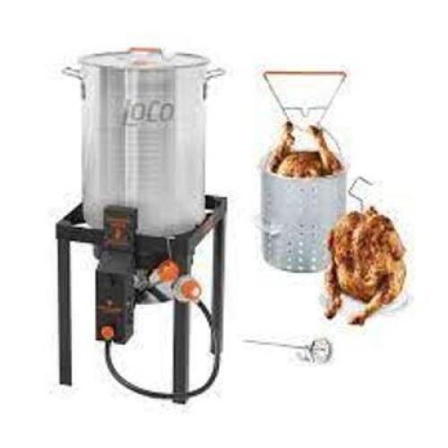 DESCRIPTION: (1) TURKEY FRYER BRAND/MODEL: LOCO COOKERS SURE SPARK RETAIL$: 120 SIZE: 36 QT QTY: 1