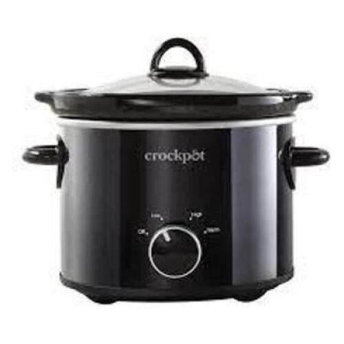 DESCRIPTION: (1) ROUND MANUAL SLOW COOKER BRAND/MODEL: CROCKPOT INFORMATION: BLACK RETAIL$: $20.00 EA SIZE: 2 QT QTY: 1