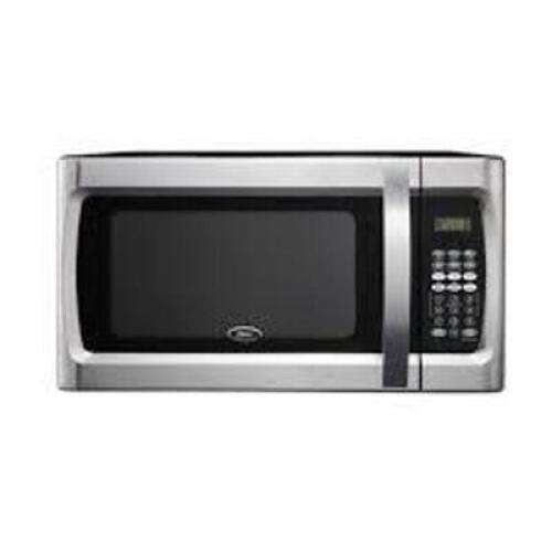 DESCRIPTION: (1) COUNTERTOP MICROWAVE BRAND/MODEL: OSTER INFORMATION: SILVER AND BLACK RETAIL$: $140.00 EA SIZE: 1.3 CU FT QTY: 1