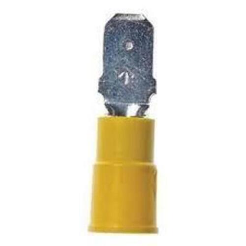 DESCRIPTION: (6) PACKS OF (25) MALE DISCONNECT TERMINALS BRAND/MODEL: 3M HIGHLAND #MTV10-250Q INFORMATION: YELLOW RETAIL$: $8.00 EA SIZE: 12-10 AWG TA