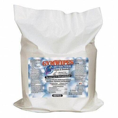 DESCRIPTION: (1) PACK OF (700) GYM WIPE ANTIBACTERIAL REFILL BRAND/MODEL: GYM WIPES #4LFA5 RETAIL$: $75.00 EA QTY: 1