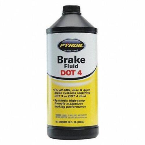 DESCRIPTION: (4) BRAKE FLUID BRAND/MODEL: PYROIL #4NPR7 INFORMATION: DOT 4 RETAIL$: $17.19 EA SIZE: 32 OZ QTY: 4