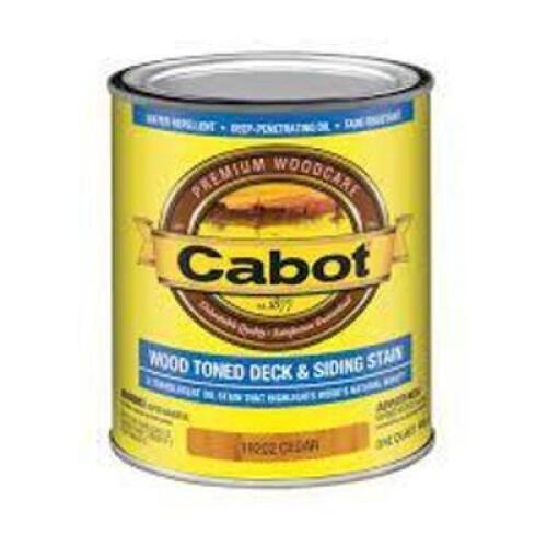 DESCRIPTION: (1) TONED FLAT EXTERIOR STAIN FOR WOOD BRAND/MODEL: CABOT #38Y030 INFORMATION: NATURAL RETAIL$: $65.61 EA SIZE: 1 GALLON QTY: 1