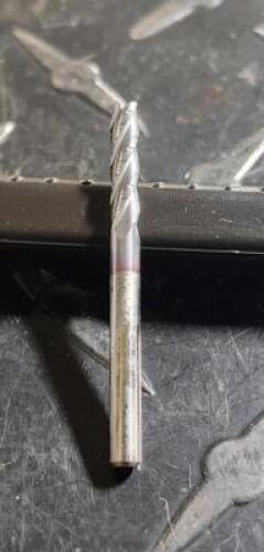 DESCRIPTION: (1) SOLID CARBIDE ROUGHING SQ. END MILL BRAND/MODEL: HERTEL 74458365 RETAIL$: 39.65 SIZE: 1/8" DIA, 1/2" LOC QTY: 1