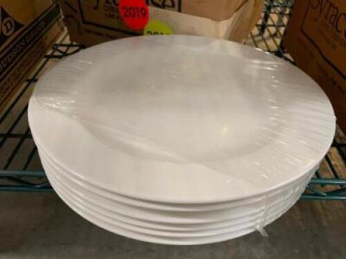 DESCRIPTION: (12) SYRACUSE 11" CHINA PLATES BRAND / MODEL: SYRACUSE ADDITIONAL INFORMATION NEW SIZE: 11" LOCATION: BAY 6 THIS LOT IS: SOLD BY THE PIEC