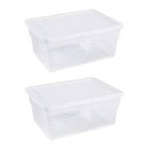 (12) PLASTIC STORAGE CONTAINERS