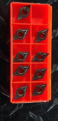 DESCRIPTION: (9) DCMT STYLE TURING INSERTS BRAND/MODEL: SANDVIK COROMANT 8003658 RETAIL$: $17.85 QTY: 9