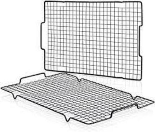 DESCRIPTION: (1) NON-STICK COOLING RACK SET OF (2) BRAND/MODEL: EZ HANDY HELPERS INFORMATION: BLACK RETAIL$: $18.32 EA SIZE: 16X10 IN QTY: 1
