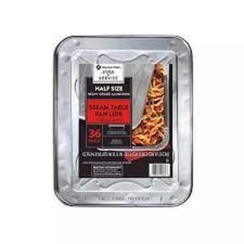 DESCRIPTION: (1) PACK OF (36) HALF SIZE HEAVY GRADE ALUMINUM STEAM TABLE PANS BRAND/MODEL: MEMBERS MARK INFORMATION: SILVER RETAIL$: $30.00 TOTAL SIZE