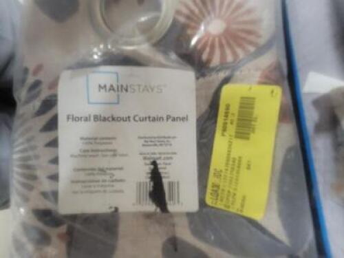 DESCRIPTION: (2) BLACKOUT CURTAIN PANEL BRAND/MODEL: MAINSTAYS INFORMATION: FLORAL RETAIL$: $15.00 EA SIZE: 40X63 QTY: 2