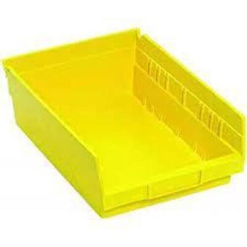DESCRIPTION: (8) PLASTIC SHELF BIN STORAGE CONTAINER BRAND/MODEL: QUANTUM #K-QSB107YL-8 INFORMATION: YELLOW RETAIL$: $50.00 TOTAL SIZE: 11-5/8" x 8-3/