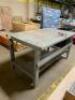DESCRIPTION: (1) INDUSTRIAL WORKBENCH INFORMATION: GRAY/WITH BUILT-IN CLAMP SIZE: 36"D X 60"L X 32"H QTY: 1 - 3