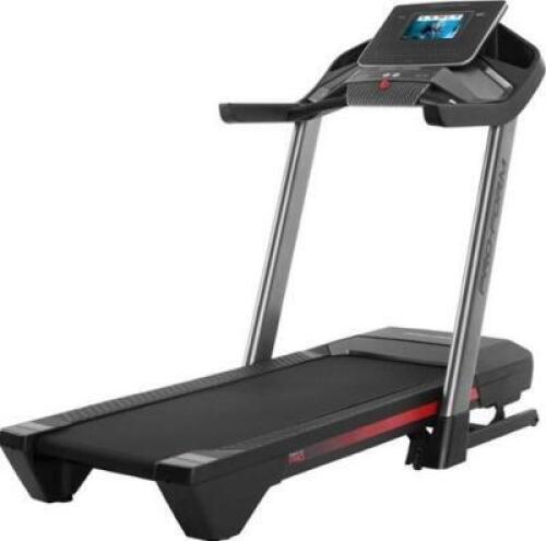 DESCRIPTION: (1) SMART TREADMILL BRAND/MODEL: PROFORM/PFTL12820.0 INFORMATION: BLACK/TOUCHSCREEN/AUTO-ADJUST SPEED RETAIL$: 1,499.00 SIZE: 59.6"H X 35