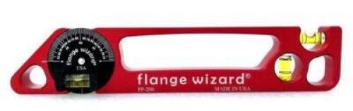 DESCRIPTION: (1) POCKET PRO LEVEL BRAND/MODEL: FLANGE WIZARD/PP-210 INFORMATION: RED/EXTRA STRONG MAGNET/STATIONERY VIAL RETAIL$: 77.13 SIZE: 9"L X 1-