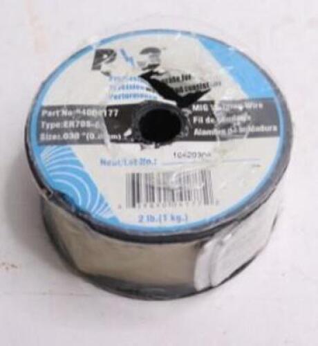 DESCRIPTION: (3) MIG WELDING WIRE BRAND/MODEL: P-3/ER70S-6 INFORMATION: CARBON STEEL RETAIL$: 25.95 EACH SIZE: .030" QTY: 3